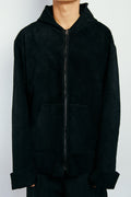 Leather Crust Zipper Hoodie 080